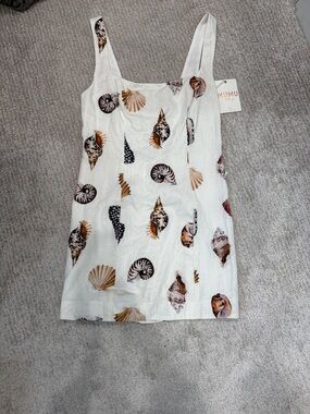 Show Me Your MuMu White Shell-Print Mini Dress